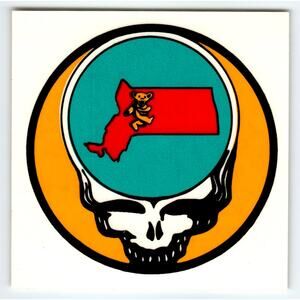 Grateful Dead Massachusetts DECAL Psychedelic Groovy Skull Bear Original 1980's